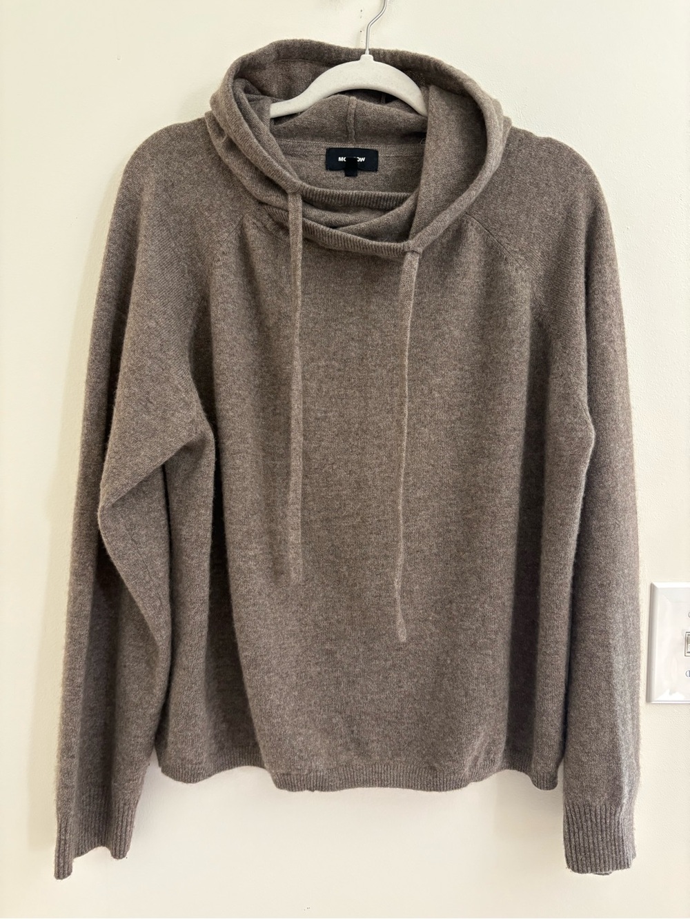 MONROW 100% Cashmere Lounge Hoody Sweater Quiet Luxury Size L autumn fall